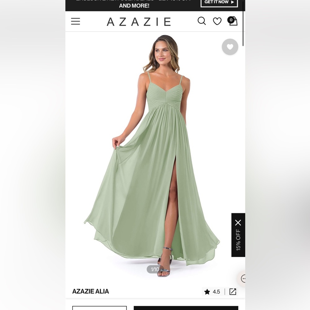 Azazie Alia Sage Green Bridesmaid Dress